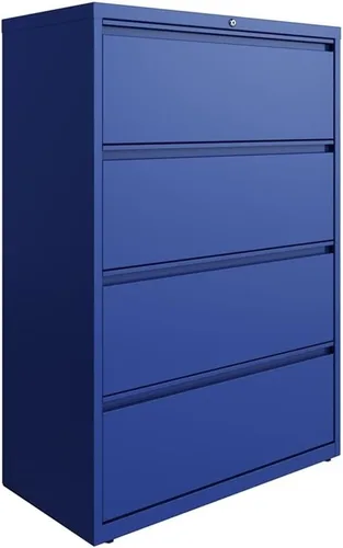 UrbanPro Archivador lateral de metal de 36" con 4 cajones en azul clásico