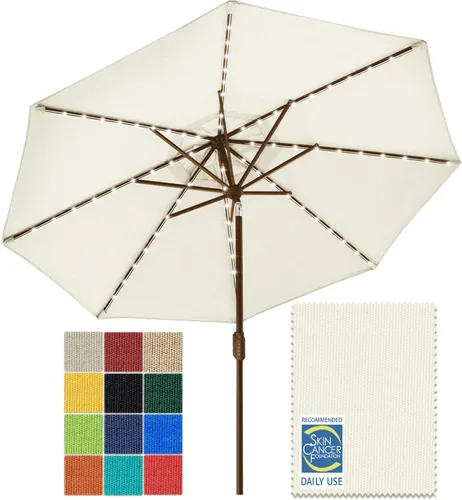 Miniatura 50 de EliteShade - Sombrilla solar de 9 pies / 2.74 metros, con 80 luces LED para patio, mesa al aire libre, con ventilación y cubierta que no se decolora
