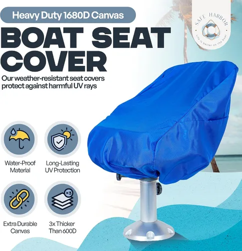 Miniatura 3 de Fundas de asiento de barco Pontón, nuestra funda de asiento de barco de 24 x 22 x 25 pulgadas protege tu asiento de los elementos, resistente