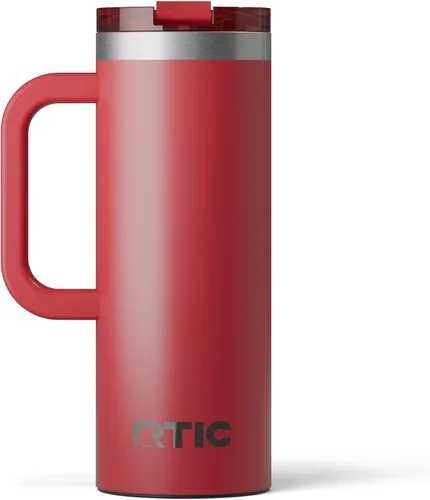 Miniatura 49 de RTIC - Taza de viaje para viajes de 16oz con tapa y asa, forrada en cerámica, aislada, de acero inoxidable, metálica, de doble pared con aislamiento
