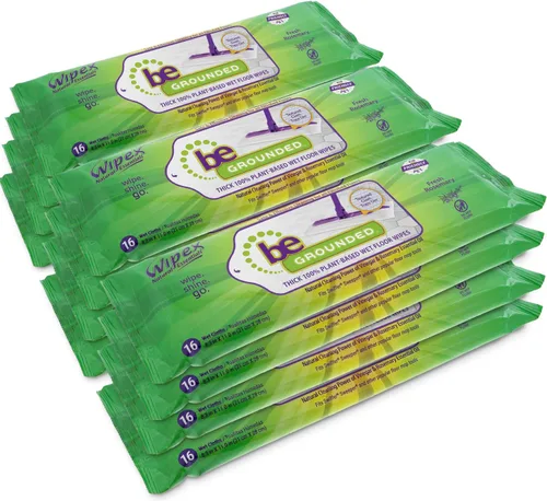 Wipex Toallitas húmedas naturales para pisos, aceite esencial de romero y vinagre, tela texturizada a base de plantas para atrapar y absorber la
