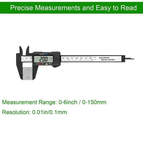 Miniatura 5 de HDLNKAK Calibre digital Vernier, herramienta de medición de calibradores de 0 a 6 pulgadas, calibrador micrómetro electrónico, función de apagado