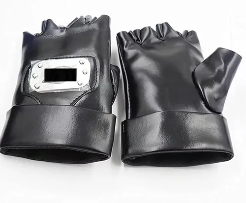 Miniatura 4 de Guantes Ninja Leaf Village Cosplay Anime Ninja Accesorios, Negro