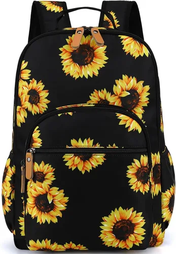 Miniatura 102 de Leaper Mochila para laptop para mujer: linda mochila floral para escuela, universidad, viajes, trabajo, mochila ligera para niños, Negro margarita