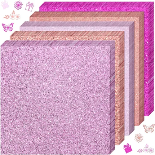 Miniatura 10 de Kisston 50 piezas de papel de cartulina con purpurina dorada brillante de 12 x 12 pulgadas, papel de cartulina resistente de 300 GSM (110 libras)
