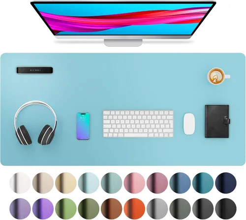 Miniatura 117 de Aothia - Protector de escritorio de cuero sintético, base para mouse, superficie antideslizante e impermeable para escribir y para laptop