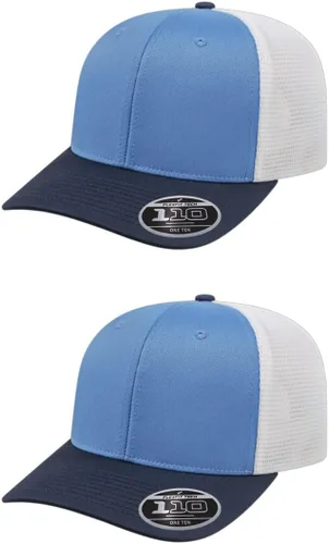 Miniatura 135 de Cap America i8502 Flexfit 110 Premium - Gorra de camionero de perfil medio con 6 paneles de malla trasera con protección UV y cierre ajustable Azul