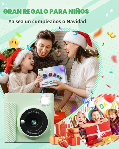 Miniatura 6 de TIATUA Cámara de impresión instantánea para niños, regalos de cumpleaños de Navidad para niñas y niños, cámara digital de video HD 1080P para niños