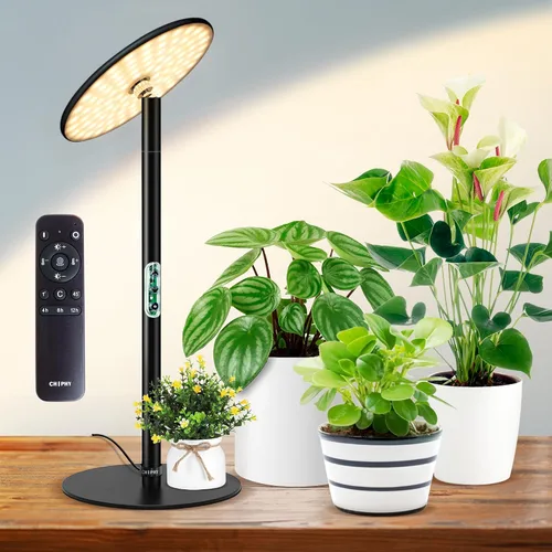 chiphy Luces de cultivo de escritorio para plantas de interior, luz LED de espectro completo, lámpara de cultivo de mesa de aluminio de 40 W,