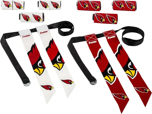 Miniatura 15 de Franklin Sports NFL - Conjuntos de fútbol con bandera del equipo de la NFL, cinturones + banderas, para niños + adultos, se adapta a cintura