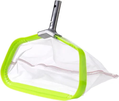 Rastrillo de malla ultra fina para limo de piscina,Desnatador de hojas resistente con marco de aluminio,Bolsa de red de nailon antirasgaduras para