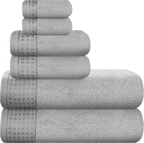 Miniatura 67 de GLAMBURG Juego de 2 toallas de baño de gran tamaño 100% algodón, 28 x 55 pulgadas, ultra suaves, altamente absorbentes, compactas, de secado rápido