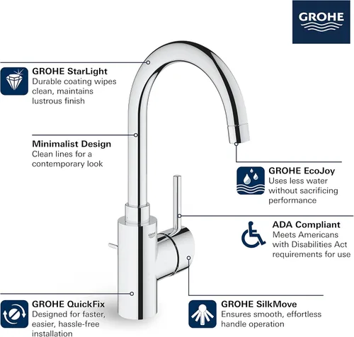Miniatura 3 de GROHE 32138EN2 Concetto - Grifo de baño de una sola manija, níquel cepillado InfinityFinish