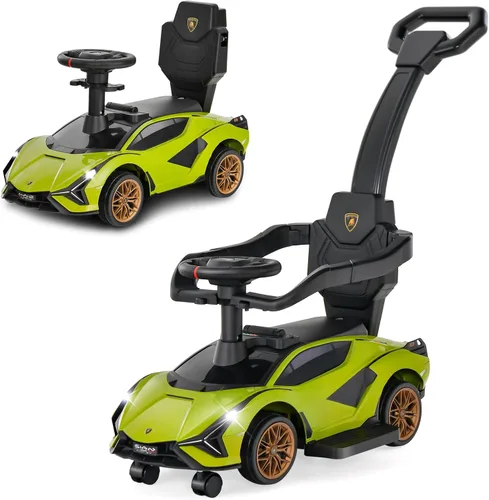 Miniatura 13 de OLAKIDS Lamborghini SIAN - Automóvil de empuje 3 en 1, con licencia para bebé, con mango de control parental, ruedas universales, juguete para Azul