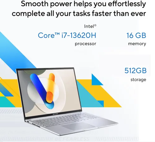 Miniatura 4 de ASUS Vivobook 16 Laptop, pantalla WUXGA de 16" a 60Hz, Intel Core i7-13620H, Intel UHD Graphics, 16 GB de RAM, SSD de 512 GB, Windows 11, plata