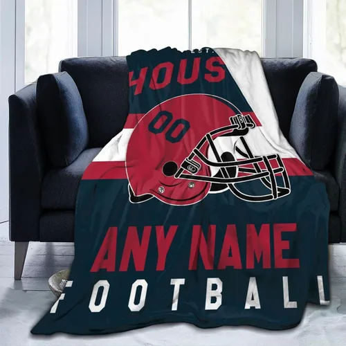 Miniatura 29 de SEAGGS Manta personalizada con diseño de ciudad de fútbol americano, decoración personalizada, manta impresa para añadir cualquier nombre y número
