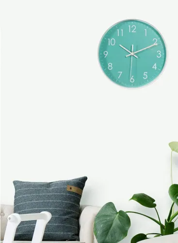 Miniatura 5 de Reloj de pared de cuarzo silencioso para interiores, moderno, simple, digital, silencioso, movimiento de barrido, oficina, cocina, escuela, sala