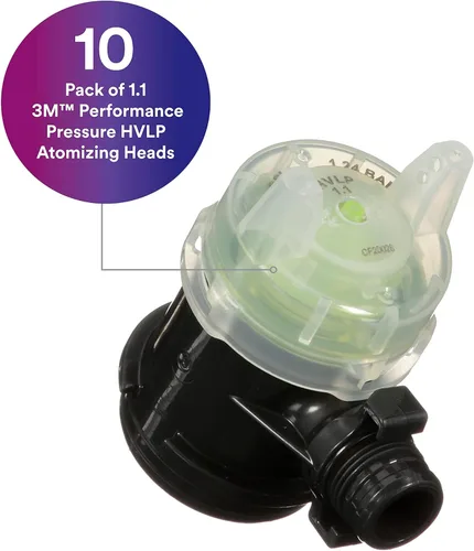 Miniatura 2 de 3M Performance Pressure HVLP Kit de recambio de cabezal atomizador 26811, tamaño 1.1, amarillo, para uso con pistola rociadora industrial 3M