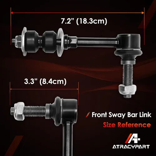 Miniatura 7 de Enlace estabilizador de barra antirrollido frontal 2 piezas izquierda y derecha 4WD, compatible con Ram 1500 2006-2008, Ram 2500 2006-2009, Ram 3500