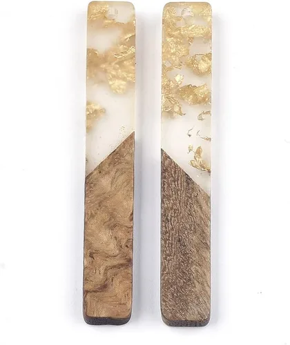 Miniatura 36 de Mega Pet Colgante de resina y madera de nogal para hacer joyas de bricolaje