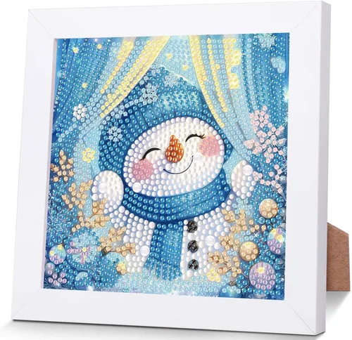 Miniatura 19 de xackcme Kits de pintura de diamantes de gato para niños con marco, arte de diamantes de animales para niños de 4 a 8 a 12 años, kit de pintura