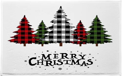Miniatura 13 de LB Tapete de baño de muñeco de nieve de Navidad para baño, copos de nieve blancos de vacaciones de invierno sobre tablas de madera gris rústicas