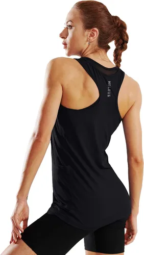 Miniatura 3 de Neleus camiseta sin mangas para mujer con espalda cruzada para yoga.