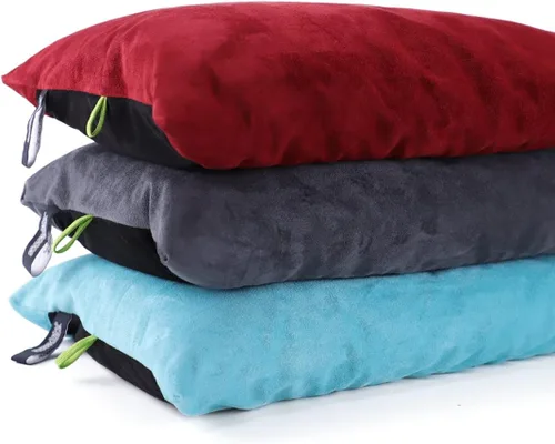 Miniatura 8 de ZOOOBELIVES Almohada de camping rellena de plumón para viajes, funda suave lavable, cojín de campamento pequeño para cuello y soporte lumbar sobre