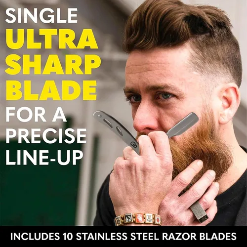 Miniatura 3 de Kit de cuidado de barba y kit de aseo para hombres The Beard Club - Esenciales para un cabello facial más saludable y con estilo - Navaja de filo