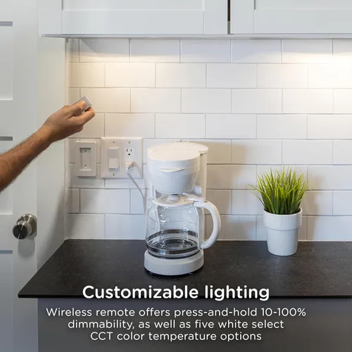 Miniatura 3 de Enbrighten Control remoto de sincronización de un solo toque, interruptor de luz adicional para luces debajo del gabinete, control remoto