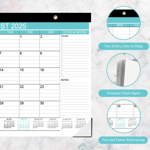 Miniatura 2 de Calendario de escritorio 2025-2026, desde agosto de 2025 a diciembre de 2026, calendario de escritorio con lista de tareas, papel de 140gsm, 17