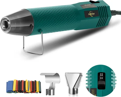 Pistola de calor de 350 W con doble temperatura de 392 °F y 662 °F y 2 boquillas, pistola de aire caliente de calor rápido con protección contra