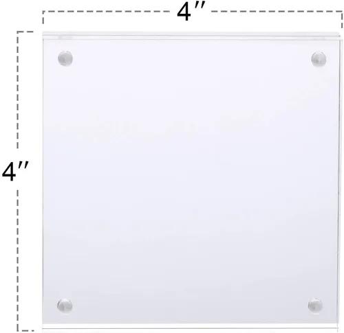 Miniatura 8 de TWING Paquete de 2 marcos de fotos acrílicos de 4 x 4, 0.787 in de grosor, marco de fotos magnético transparente de doble cara, sin marco HD