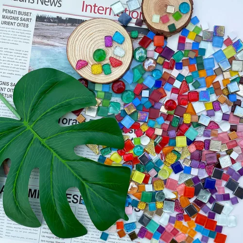 Miniatura 2 de LITMIND 1.1LB Azulejos de Mosaico de Cristal Irregular de Colores Surtidos - Perfectos para Manualidades Artísticas, Proyectos de Creación de Mezcla
