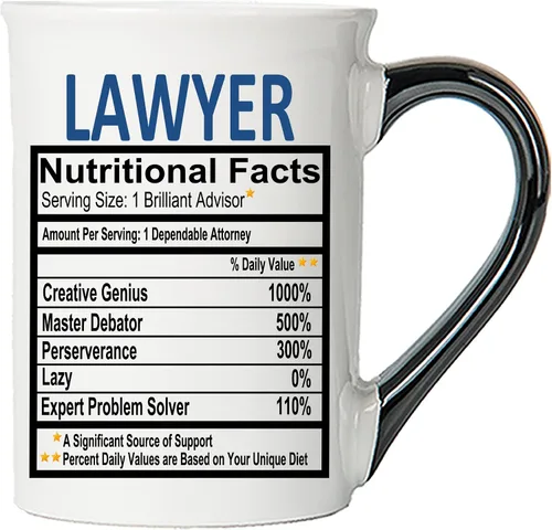 Cottage Creek Taza de cerámica para abogado, taza de café de 16 onzas para mesa auxiliar, regalos para mamá, papá, marido, novio, regalos de
