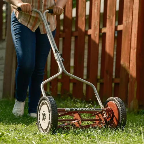 Miniatura 46 de American Lawn Mower Company 1204-14 Cortacésped de carrete de empuje de 4 hojas de 14 pulgadas, color rojo