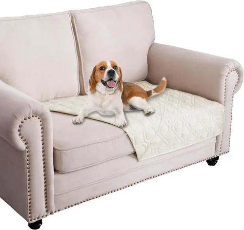 Miniatura 122 de Ameritex Funda Impermeable para Cama de Perro Manta para Mascotas para Muebles Cama Sillón Sofá Reversible Azul marino+azul piedra