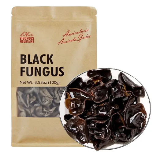 Miniatura 8 de VIGOROUS MOUNTAINS Hongo negro comestible orgánico seco hongo madera oído hongos Auricularia Auricula-judae para cocinar (4OZ)