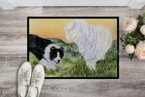 Miniatura 2 de Caroline's Treasures SS8103MAT Border Collie - Tapete para interiores o exteriores, 18 x 27 pulgadas, 27 pulgadas de largo x 18 pulgadas de ancho