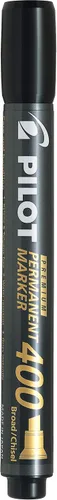 Miniatura 2 de PILOT Premium 400 marcadores permanentes, punta de cincel de punta ancha, tinta negra, caja de 12 unidades (SA4-BLK)