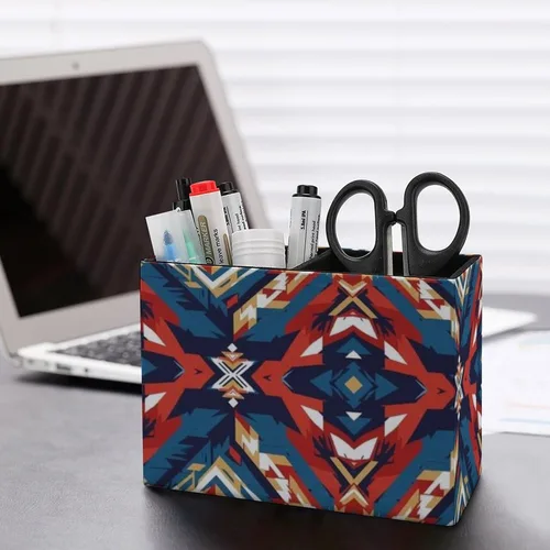 Miniatura 5 de Desk Organizer Pencil Cups Aztec Red Blue, Convenient Storage for Your Writing Tools Color (621)