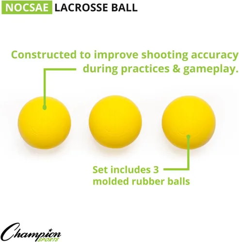 Miniatura 4 de Champion Sports Lacrosse Balls - Tamaño y peso oficiales, aprobado por la NCAA y NFHS, certificado SEI - Profesional y juvenil juego y práctica