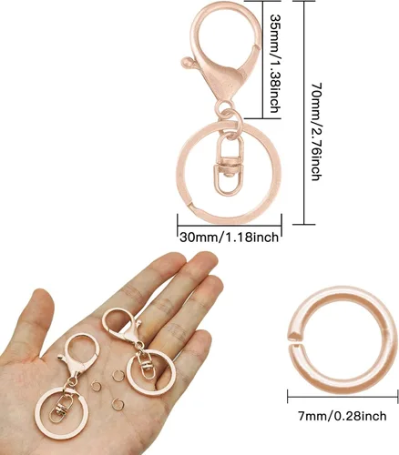 Miniatura 5 de 30 llaveros con cierre de langosta para la fabricación de joyas, broches giratorios de gatillo con cierres giratorios, clips de gancho, anillo
