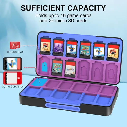 Miniatura 2 de Funda para tarjetas de juego Switch para Nintendo Switch/Switch OLED/Switch Lite, soporte para tarjetas de juegos con forro de color degradado