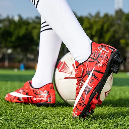 Miniatura 6 de ZVC Tacos de fútbol para niños y niñas, zapatos de fútbol para exteriores con suelo firme para jóvenes (niño pequeñoniño grande)