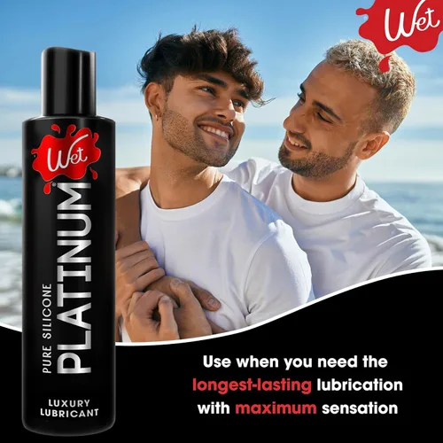 Miniatura 5 de Wet Platinum Lubricante íntimo a base de silicona Ultra suave, súper resbaladizo, hipoalergénico, rendimiento de larga duración, fórmula