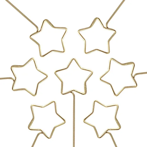 Miniatura 4 de Luomorgo 40 tarjeteros florales dorados, clips de metal para fotos y números de mesa, púas florales de alambre reutilizables para bodas, decoración