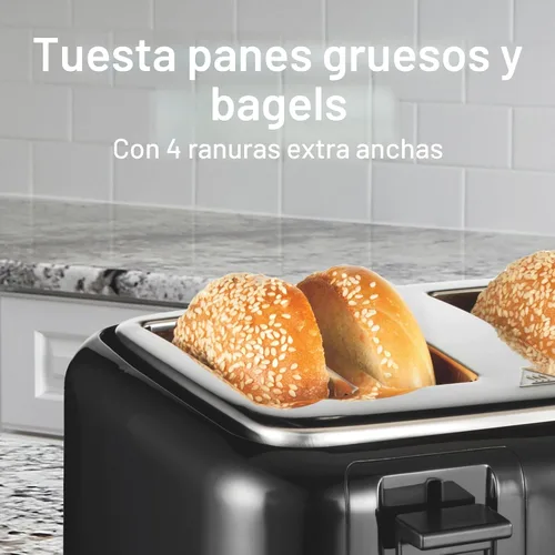 Miniatura 3 de Proctor Silex Tostadora de 4 Rebanadas con Ranuras Extra Anchas para Bagels, Paredes Frías al Tacto, Selector de Tono con 7 Niveles de Tostado