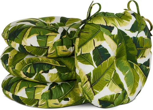 Miniatura 20 de South Pine Porch Juego de 4 cojines redondos para silla bistró de 15 pulgadas, diseño floral rojo Aloha