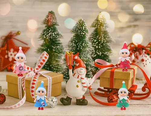 Miniatura 5 de WULEEUPER - Muñecas pequeñas de elfo bebé Decoración navideña de elfo en miniatura Regalo para recién nacido Muñecas de bebé para niña y niño